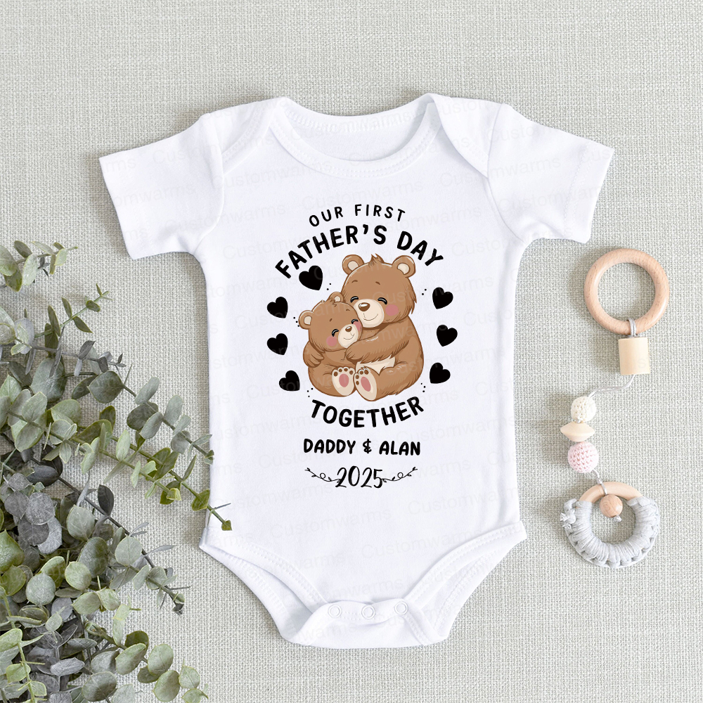 Personalized First Father's Day Daddy and Baby Outfit | CWFamily92