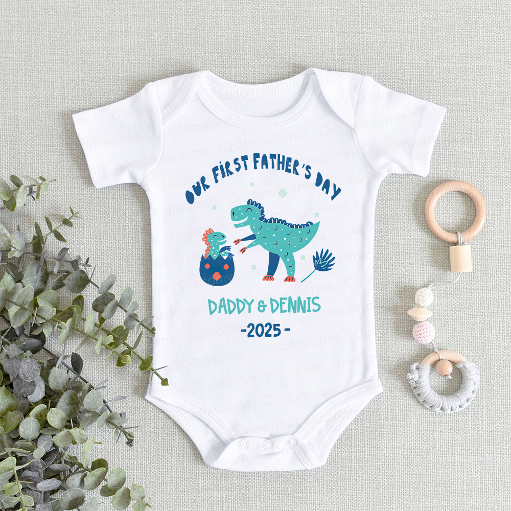 Personalized First Father's Day Daddy and Baby Outfit | CWFamily93