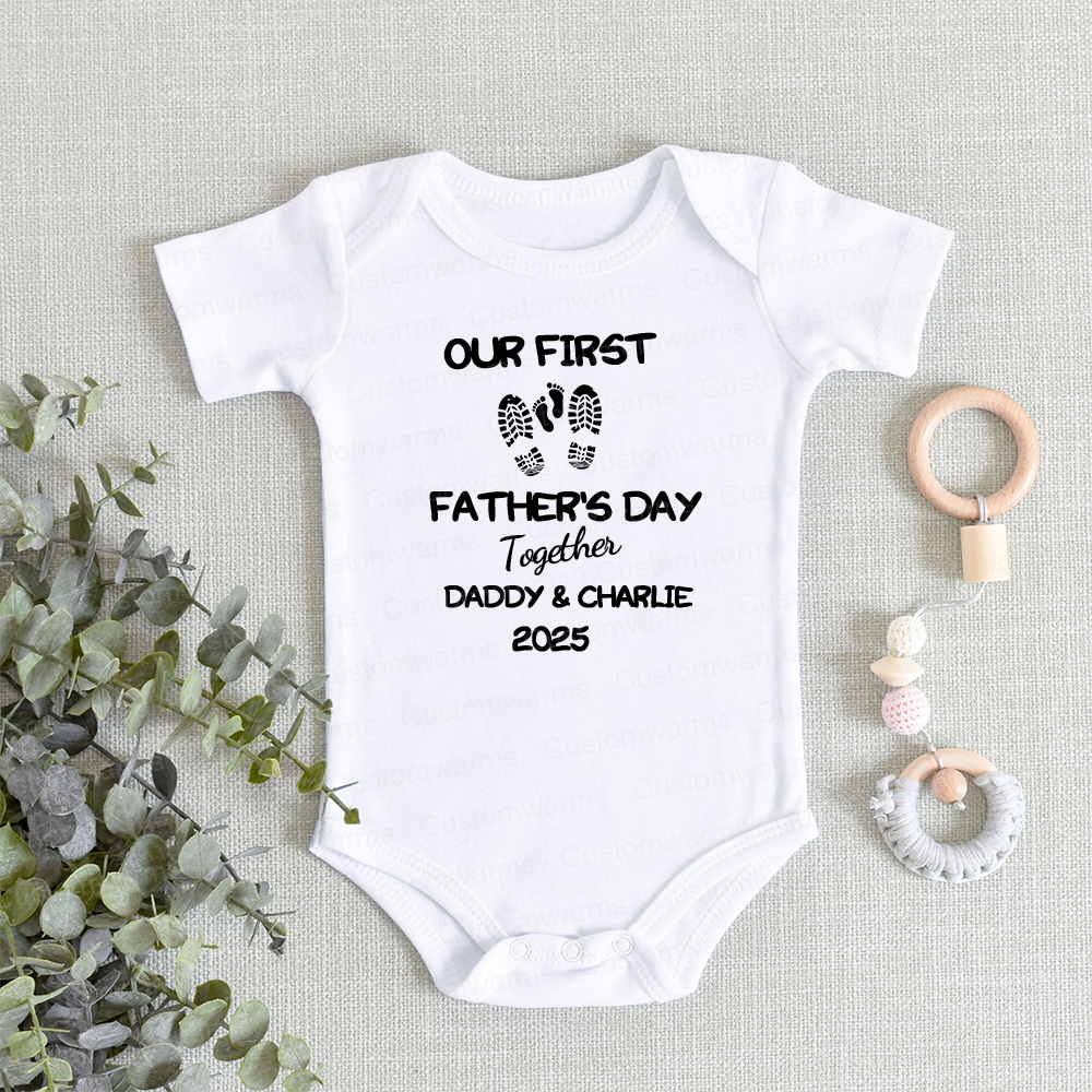 Personalized First Father's Day Daddy and Baby Outfit | CWFamily101
