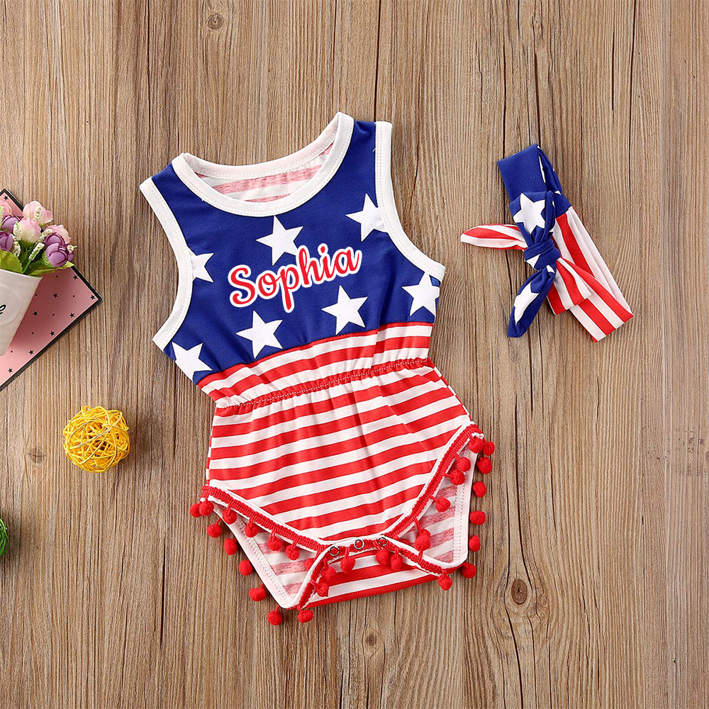 Personalized 4th of July Independence Day Romper | CWBaby238