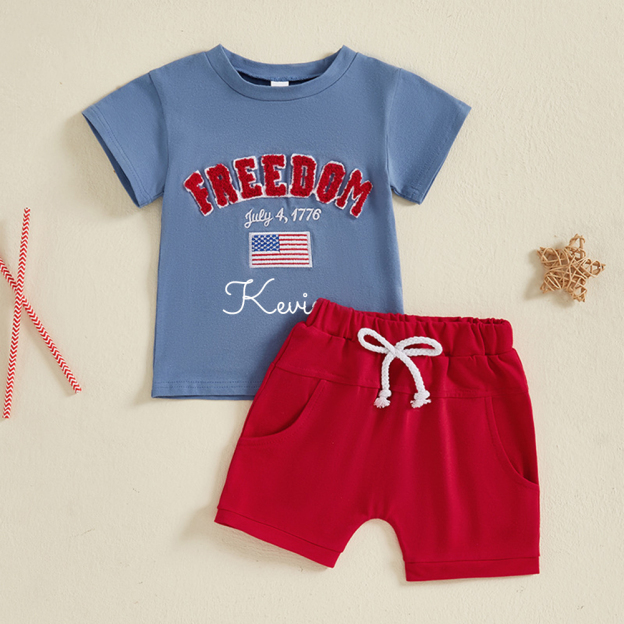 Personalized Boys The 4th Of July Shirt and Shorts Set  | CWBaby249
