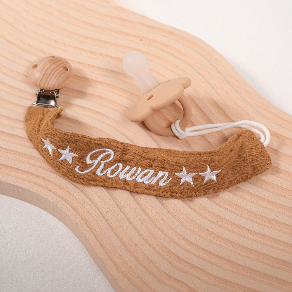 Personalized Baby Embroidered Pacifier Strap with Name | CWToy129