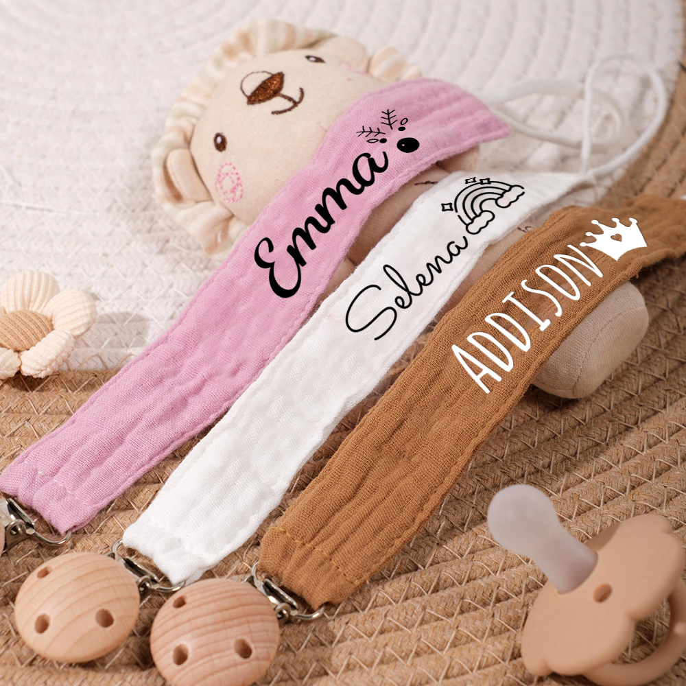 Personalized Baby Safety Cotton Yarn Pacifier Strap | CWToy131