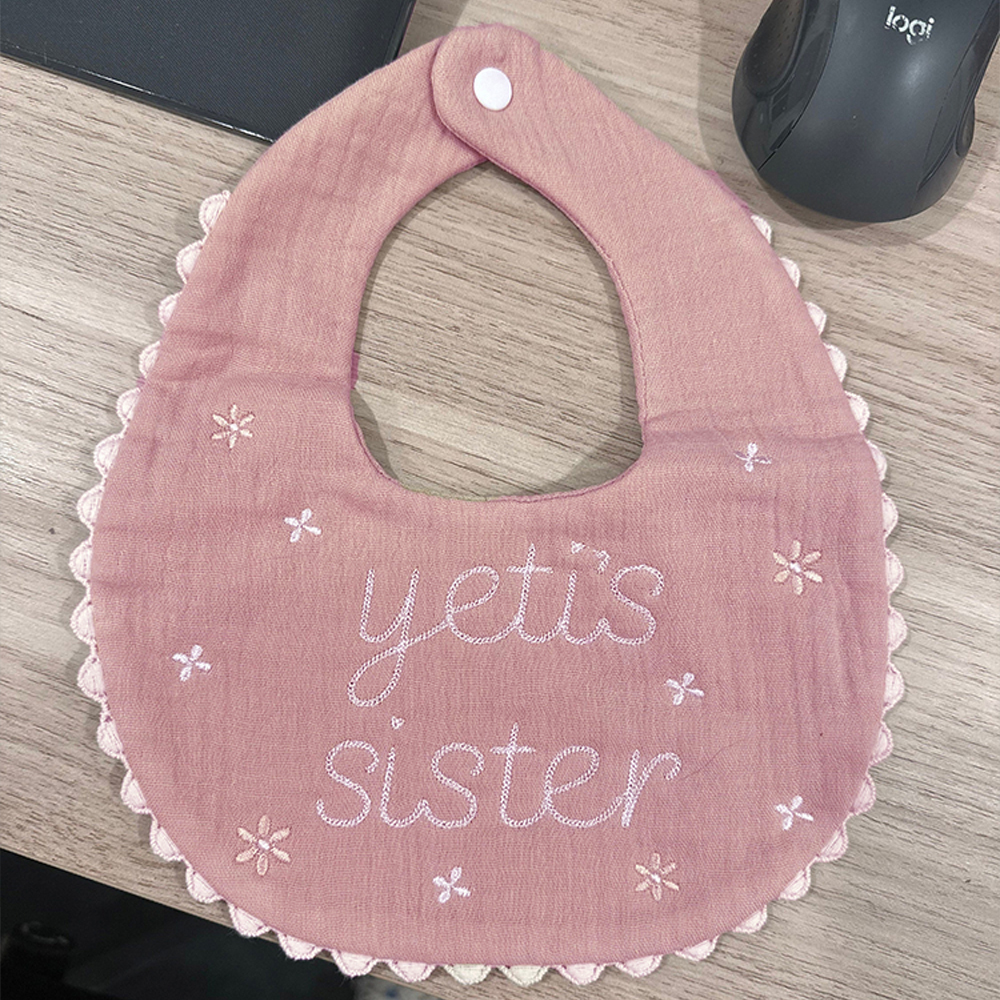 Personalized Embroidered Baby Muslin Bib | CWBaby21401