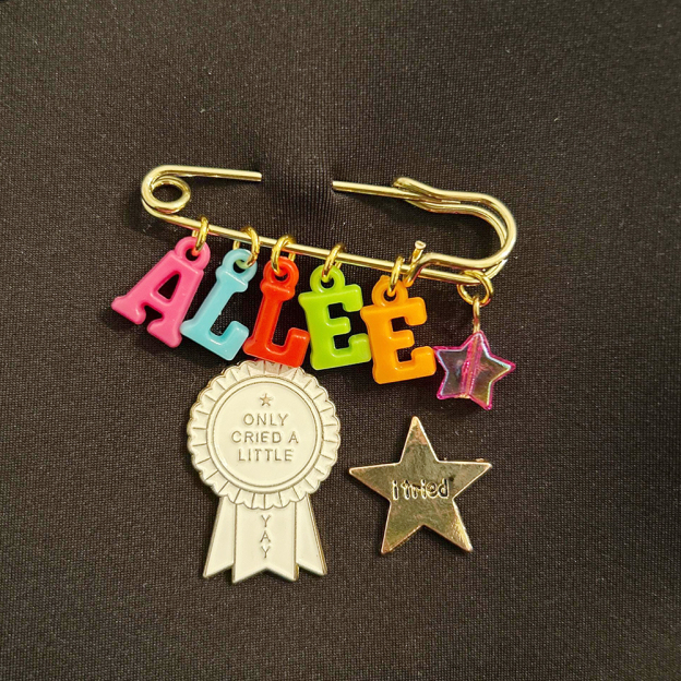 Personalized Colorful Letter Badge Safety Pin | CWToy132