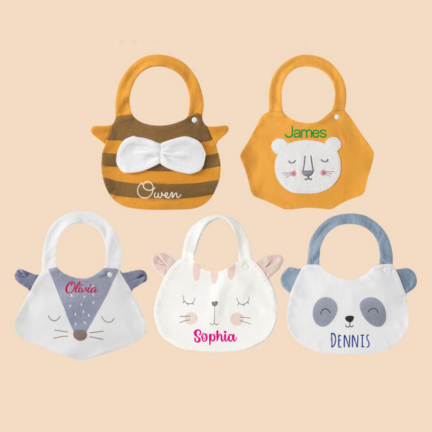 Personalised Baby 2-Layer Waterproof Cotton Bib | CWBaby265