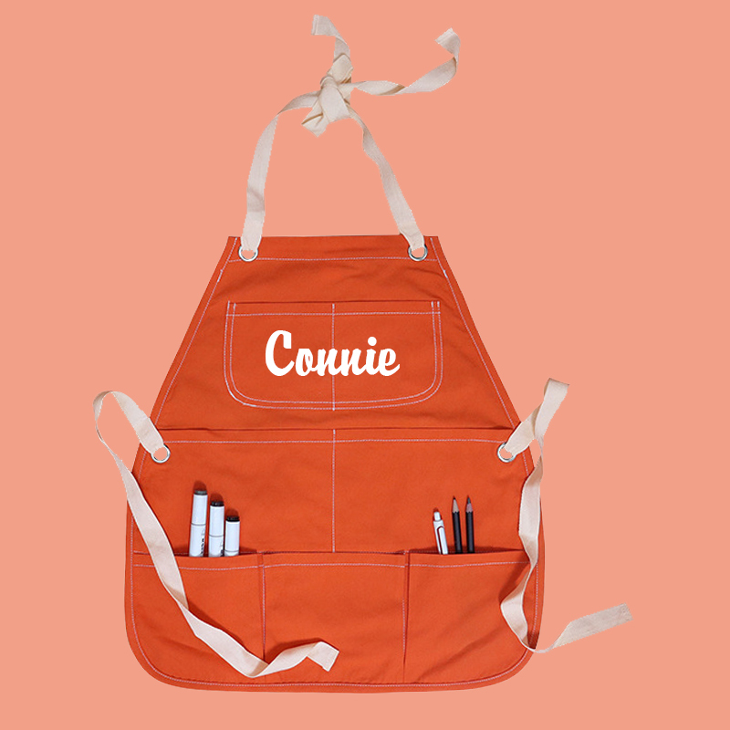 Personalized Color Cotton Apron with Garden Toy Set | Apron07