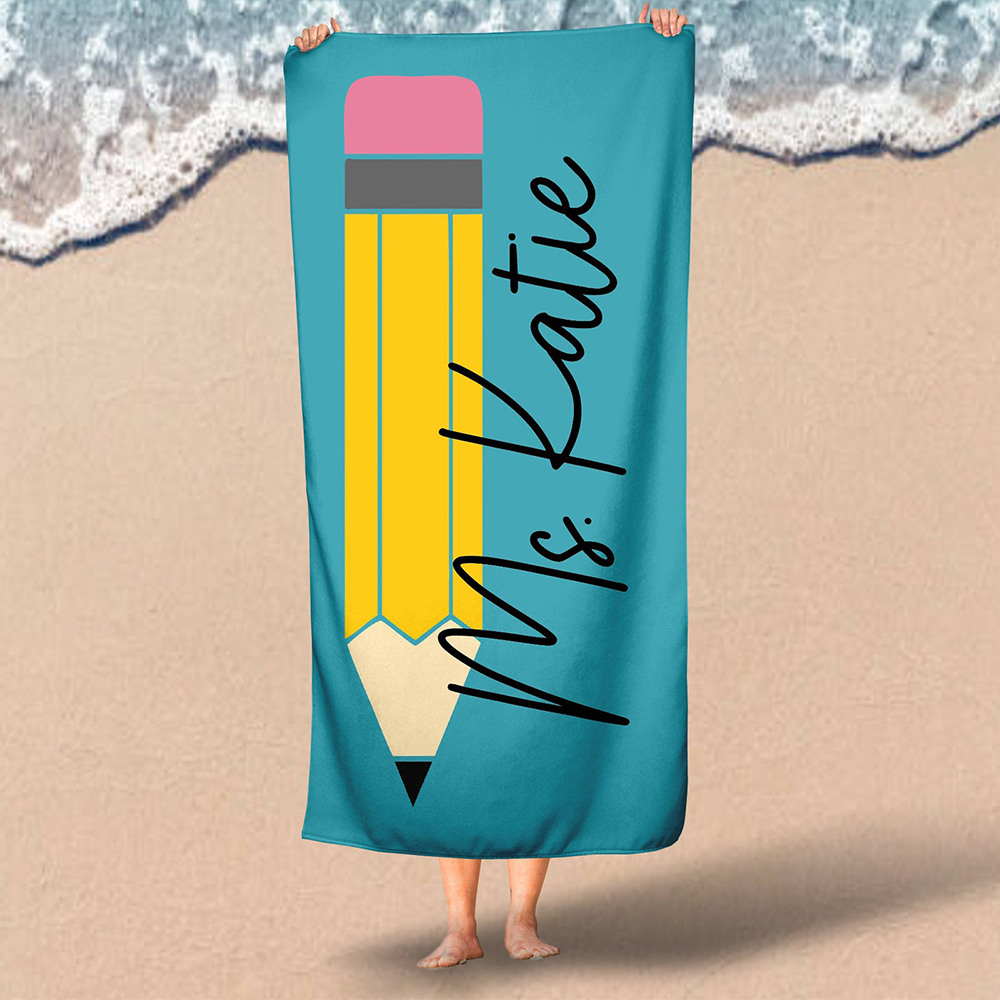 Personalized Back To School Essentials Beach Towel | CWTowel171