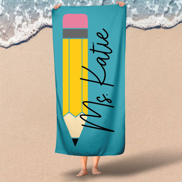 Personalized Back To School Essentials Beach Towel | CWTowel171