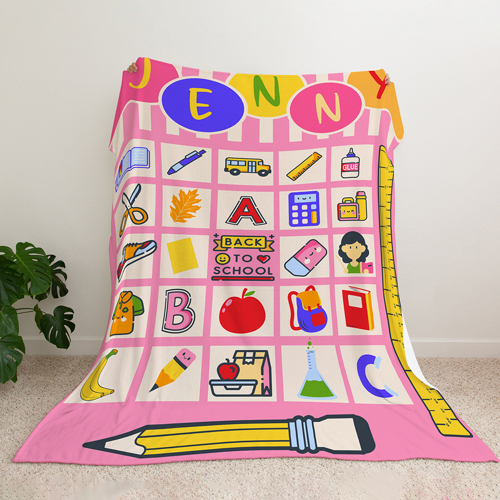Personalized Lovely Kid Back To School Blanket | BKKid180