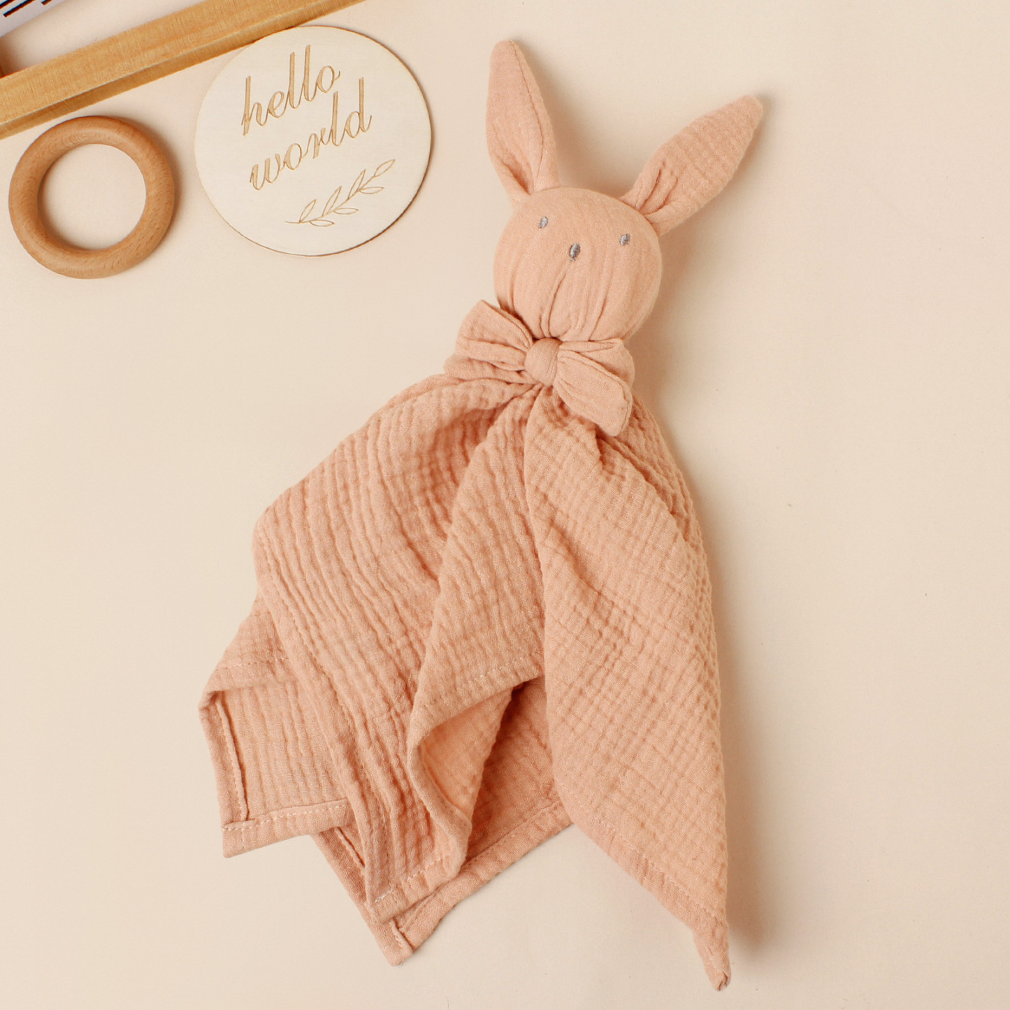 Personalized Baby Embroidery Bunny Soothing Sleep Towel | CWToy137