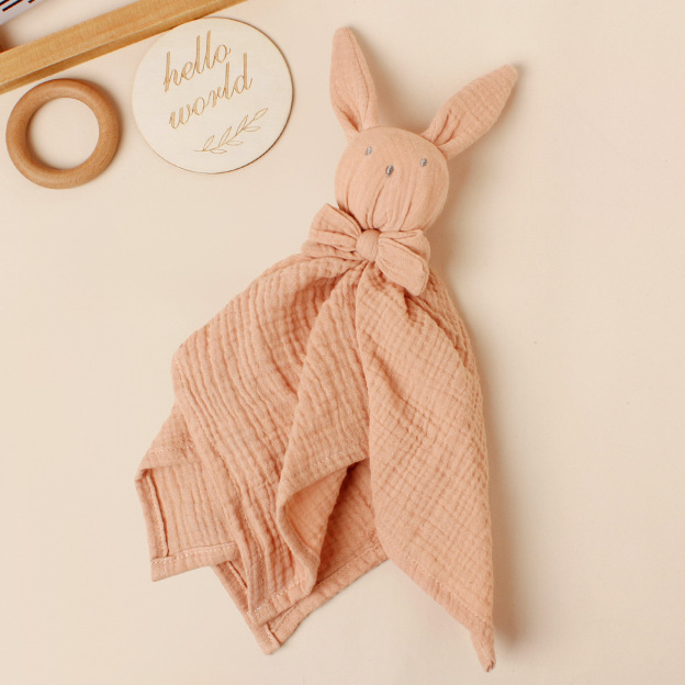 Personalized Baby Embroidery Bunny Soothing Sleep Towel | CWToy137