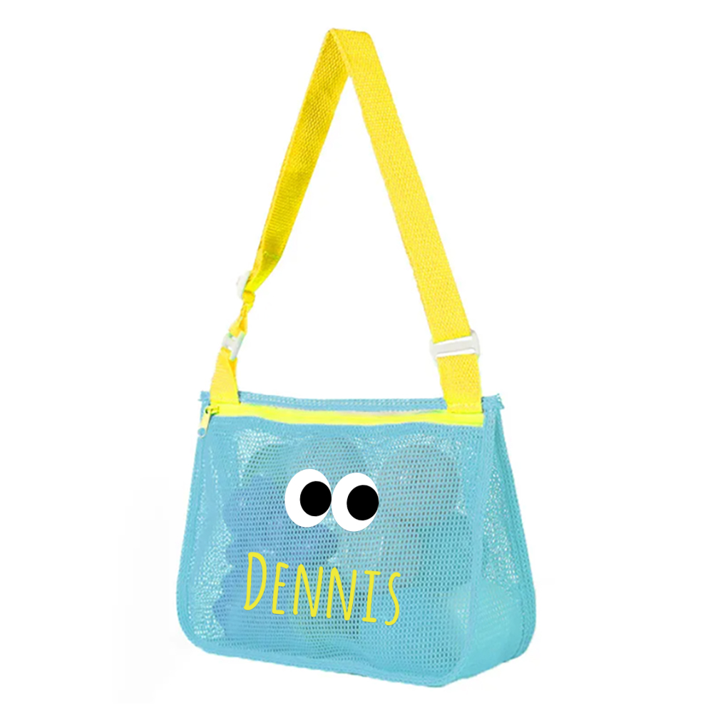 Personalized Seashell Zipper Mesh Beach Bag | CWBeach0101