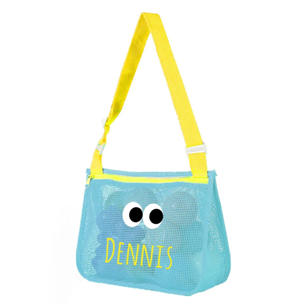 Personalized Seashell Zipper Mesh Beach Bag | CWBeach0101