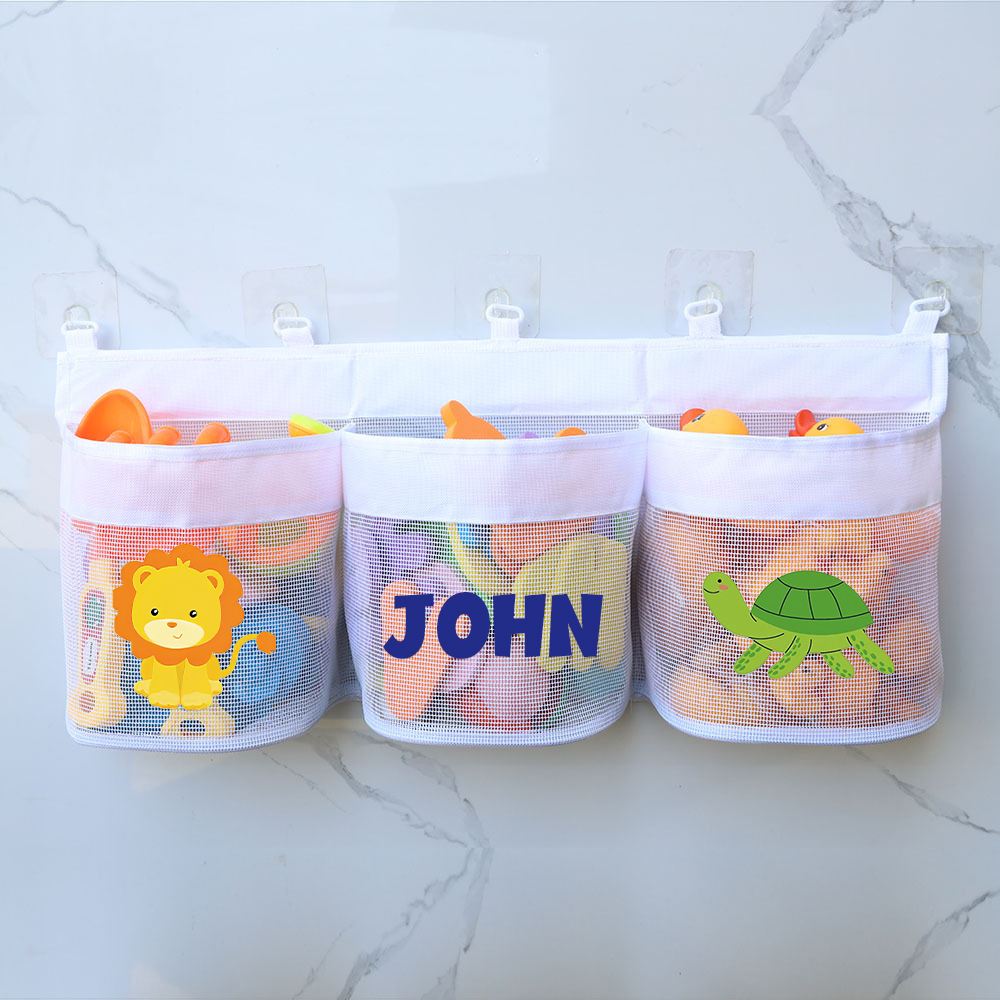 Personalized Wall-mounted Bath Toy Storage Mesh Bag | CWToy137