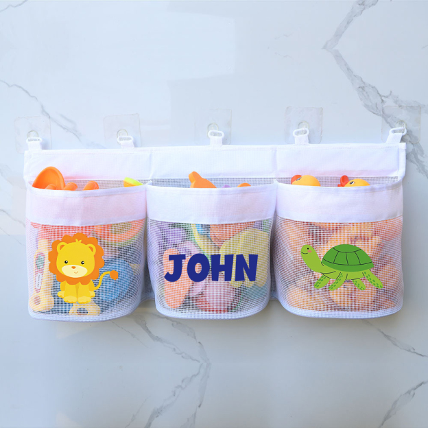Personalized Wall-mounted Bath Toy Storage Mesh Bag | CWToy137