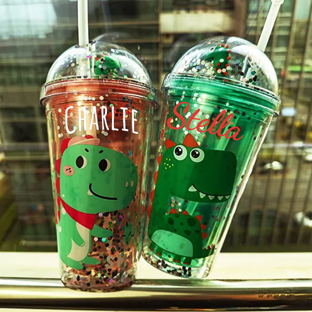 Personalised BPA Free 16oz Cartoon Dinosaur Tumblers Bottles | YouBottle75
