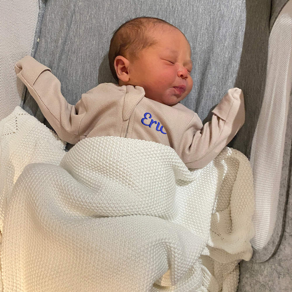 Personalized Embroidery Baby Organic Cotton Ribbed Outfit | CWBaby277