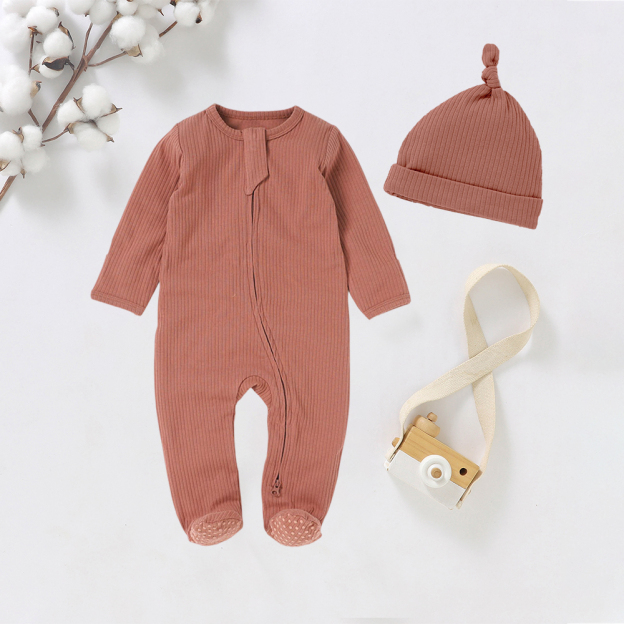 Personalized Embroidery Baby Organic Cotton Ribbed Outfit | CWBaby277