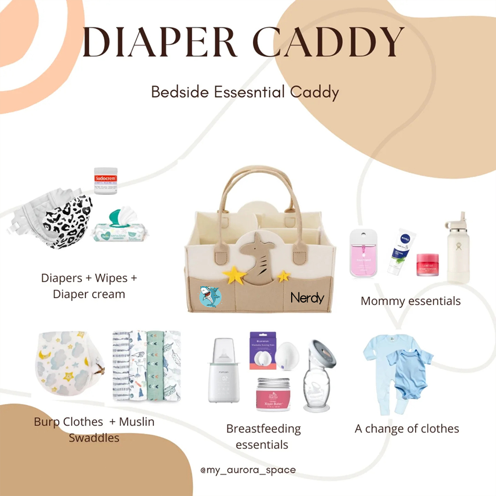 Personalized Baby Accessories & Diapers Portable Nursery Bag | CWToy142