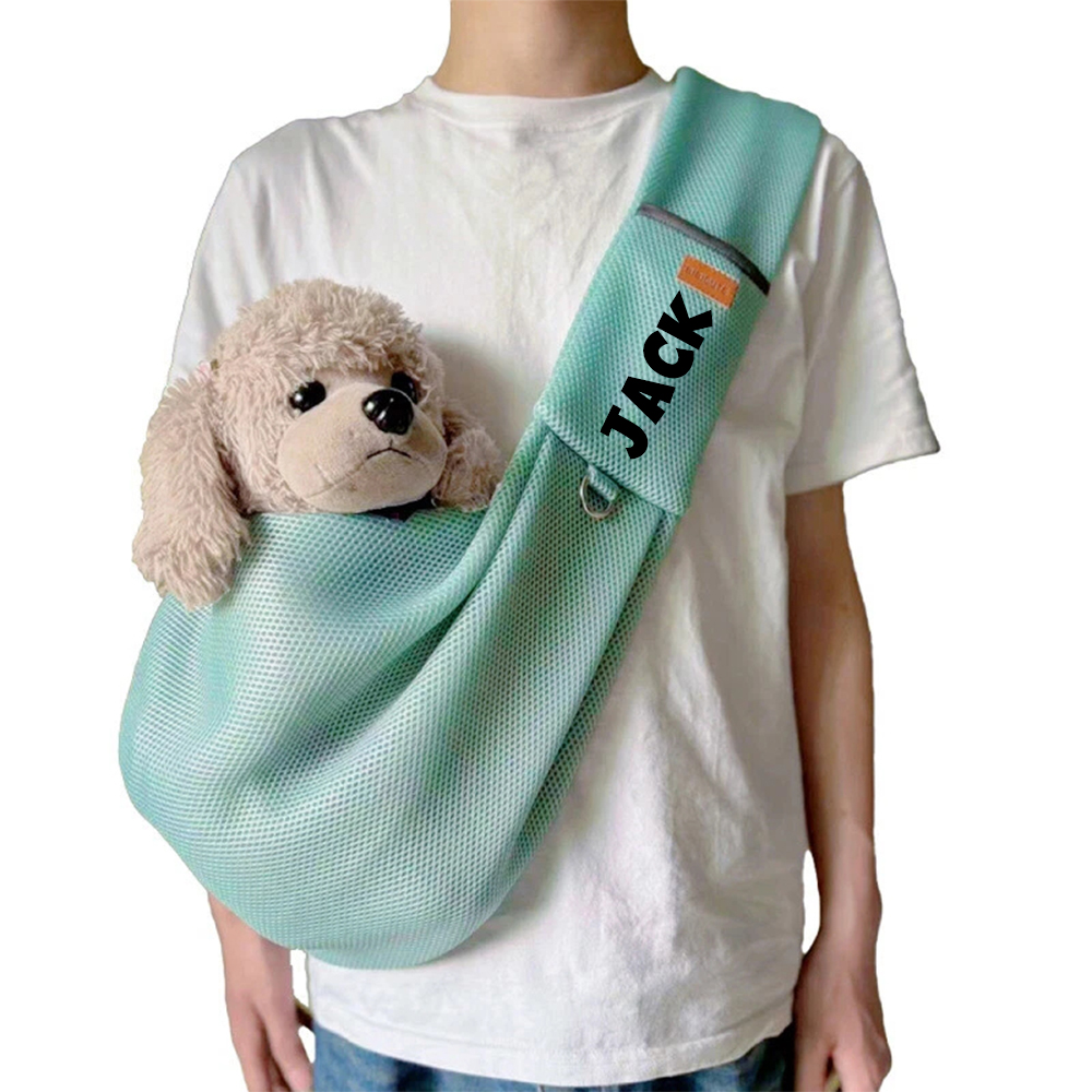Personalized Breathable Crossbody Mesh Dog Sling Carrier | BKPet188