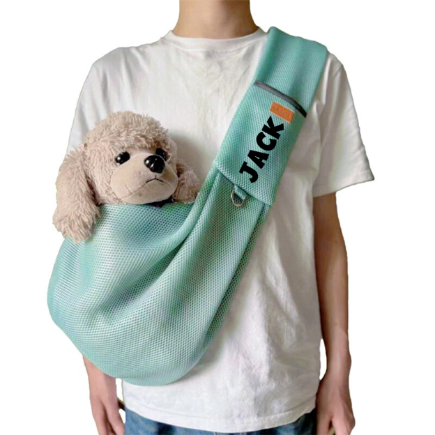 Personalized Breathable Crossbody Mesh Dog Sling Carrier | BKPet188