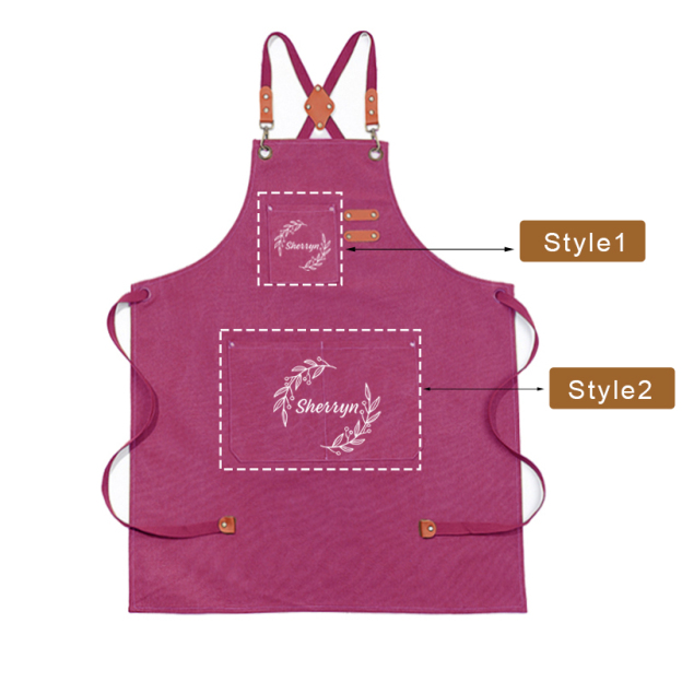 Personalized Name on Canvas Apron with Pockets for Unisex Adult | Apron22