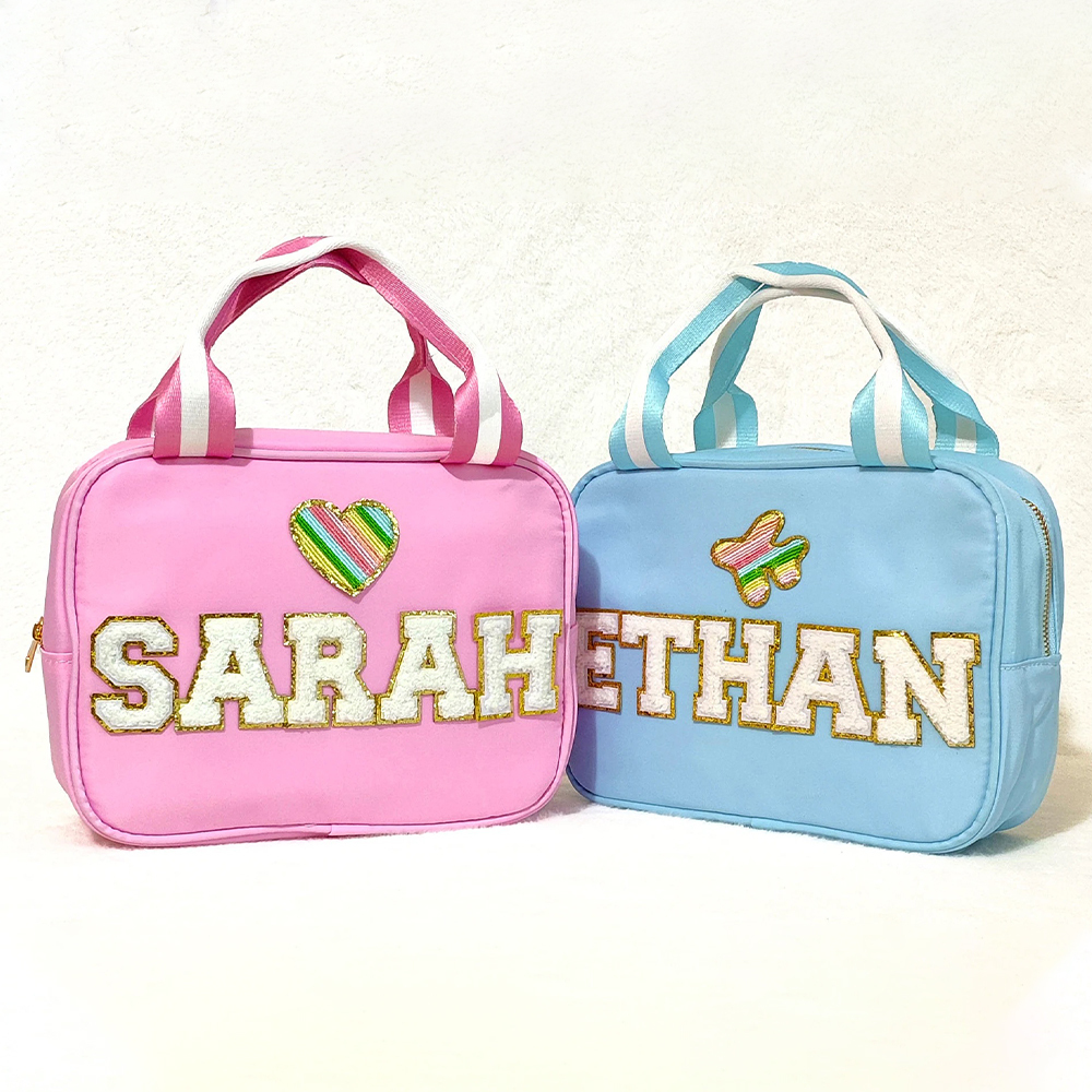 Personalized Chenille Letters Patch Kids Lunch Bag
