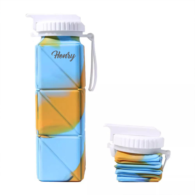 Personalised BPA Free 20oz Food Grade Silicone Foldable Water Bottles | YouBottle80