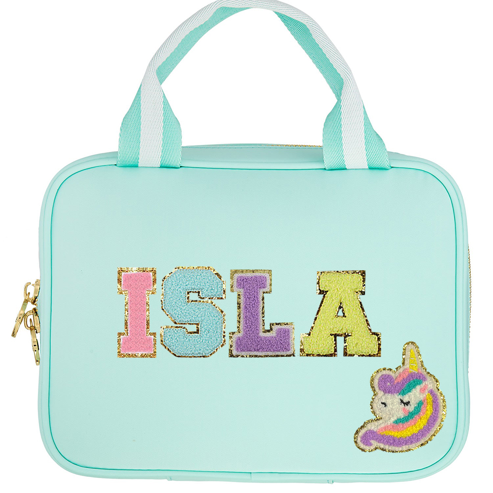 Personalized Chenille Letters Patch Kids Lunch Bag