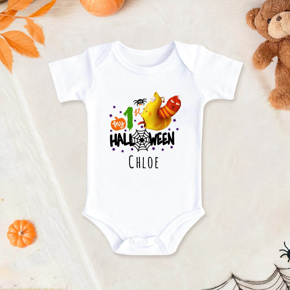 Personalized Larva's Halloween Funny Baby Romper | Larva01