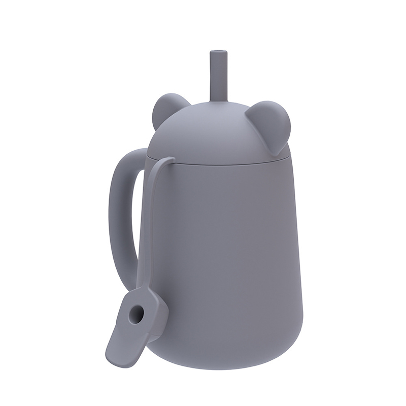 Personalized Silicone Cup with Lid and Straw | KidCup06