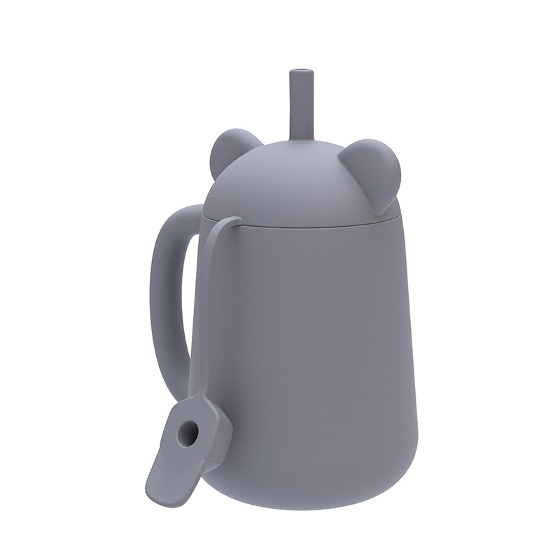 Personalized Silicone Cup with Lid and Straw | KidCup06