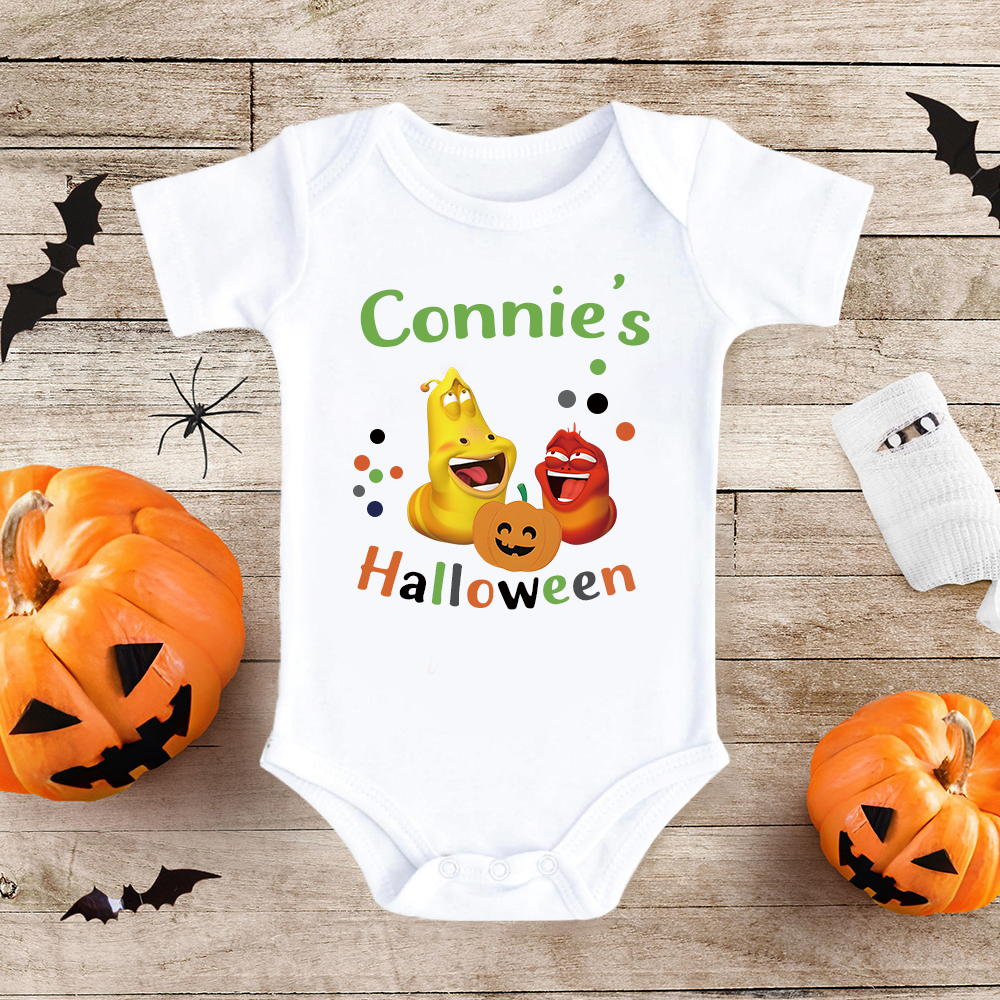 Personalized Larva's Halloween Funny Baby Romper | Larva18