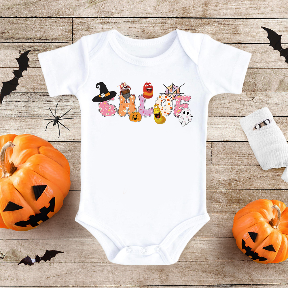 Personalized Larva's Halloween Funny Baby Romper | Larva15