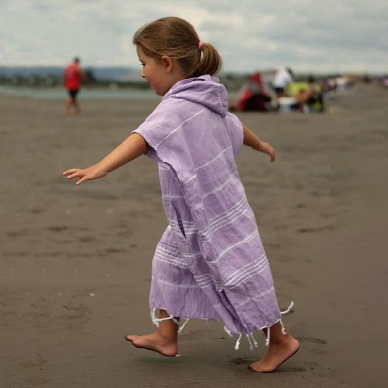 Personalized Turkish Beach Towel with Hoodie Kid & Adult | KKTowel55