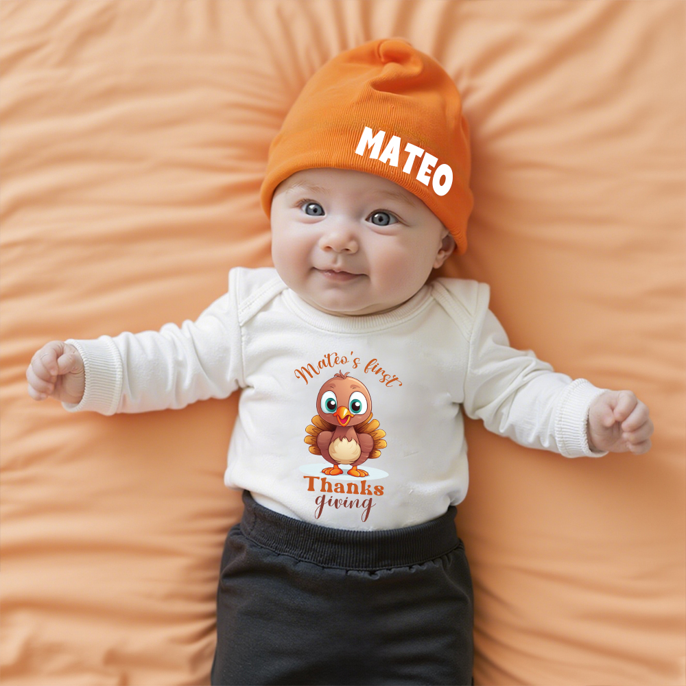 Personalized Baby First Thanksgiving Outfit Set | CWThanks02