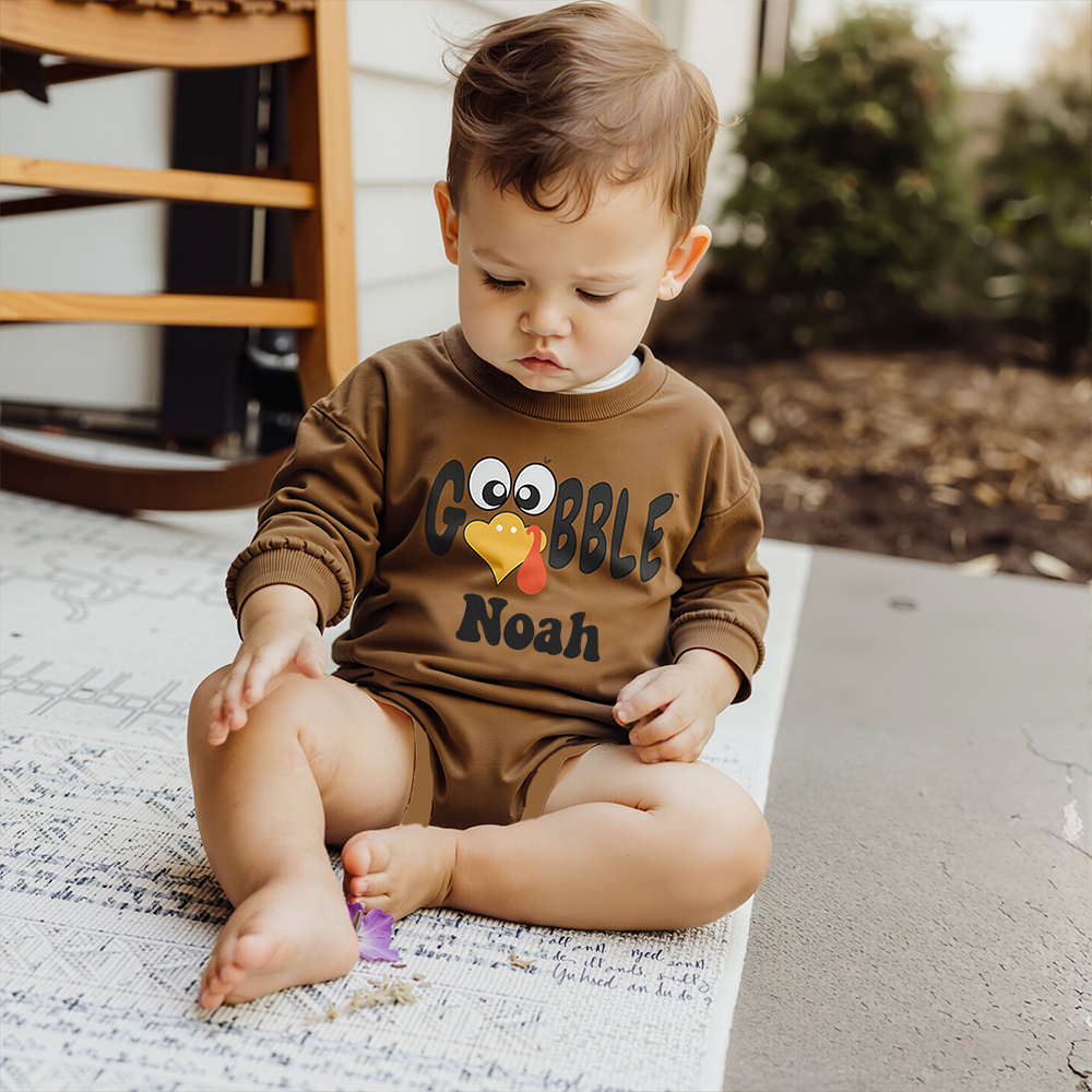 Personalized Baby Lovely Thanksgiving Turkey Sweatshirt | CWThanks05