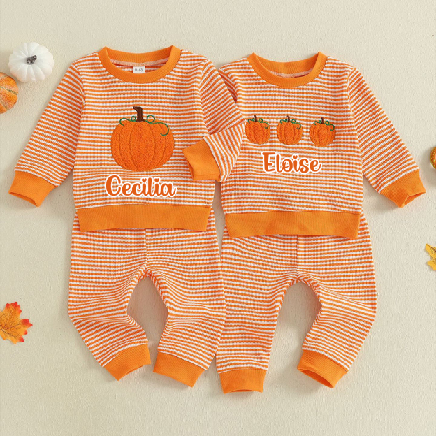 Personalized Kids Halloween Pumpkin Outfit | CWHalloween69