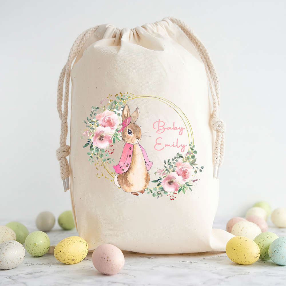 Personalized Name Bunny Easter Gift Sack | CWEaster27