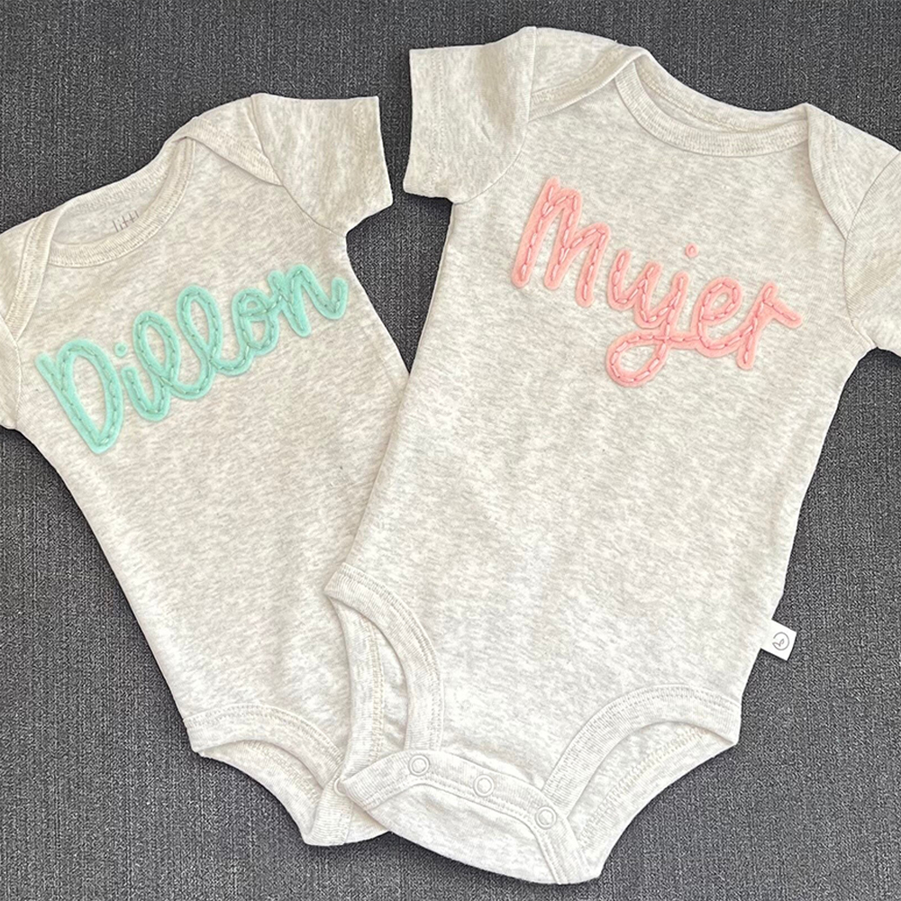 Personalized Hand-Embroidery Baby Cozy Soft Romper | inRomper27