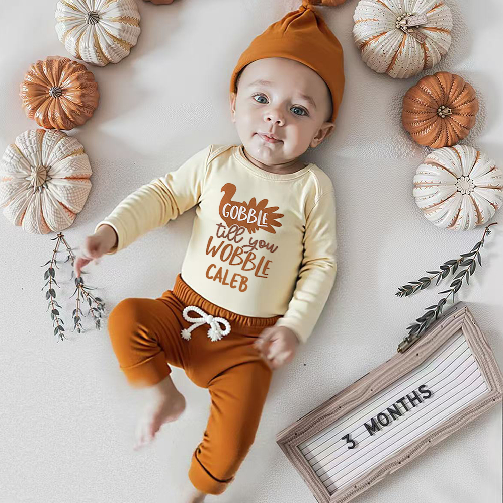 Personalized Baby 1st Thanksgiving Outfit Set | CWThanks11