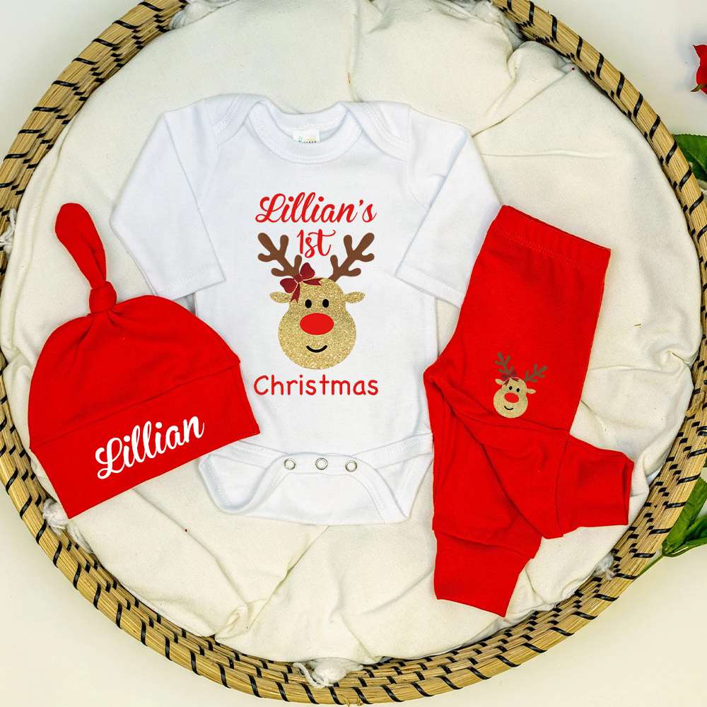 Personalized Baby 1st Christmas Outfit Set | MCGift136