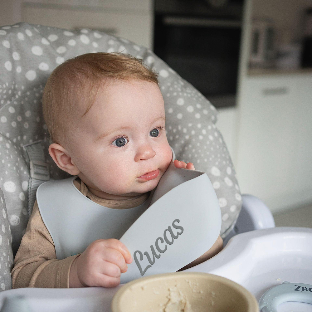 Personalized Baby Reusable Food Grade Silicone Bib | CWBaby299