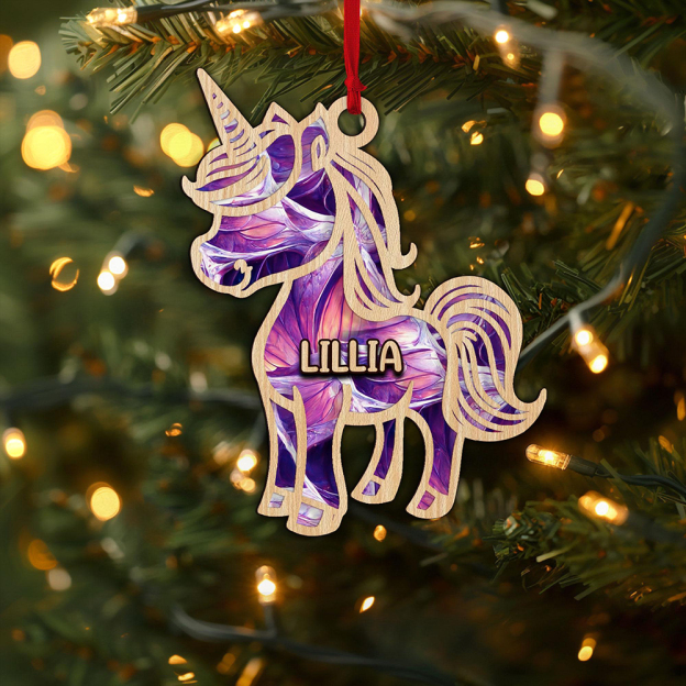 Personalized Unicorn Christmas Tree Ornaments | MCGift149