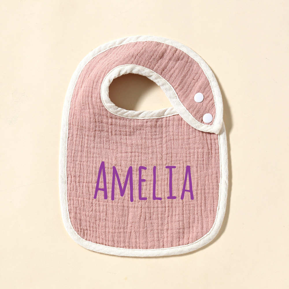 Personalized Embroidered Baby Cotton Bibs | CWBaby306