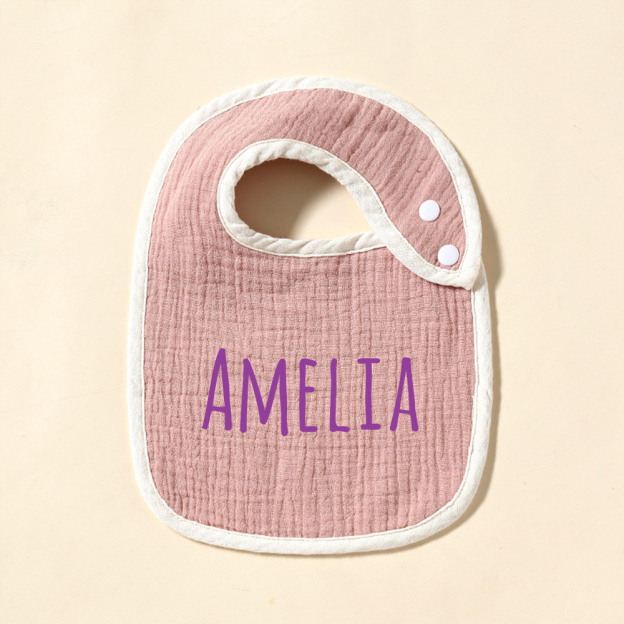 Personalized Embroidered Baby Cotton Bibs | CWBaby306