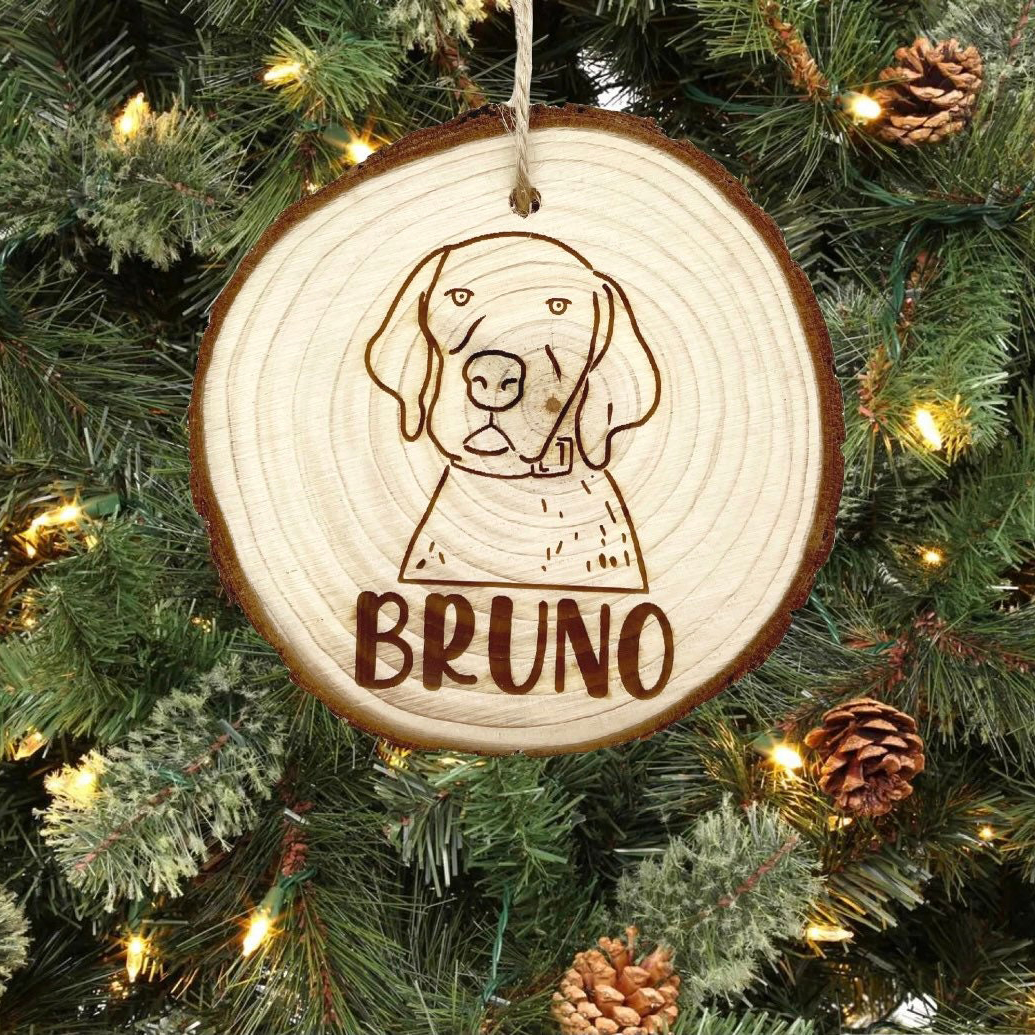 Personalized Pet Wooden Christmas Tree Ornaments | MCGift138