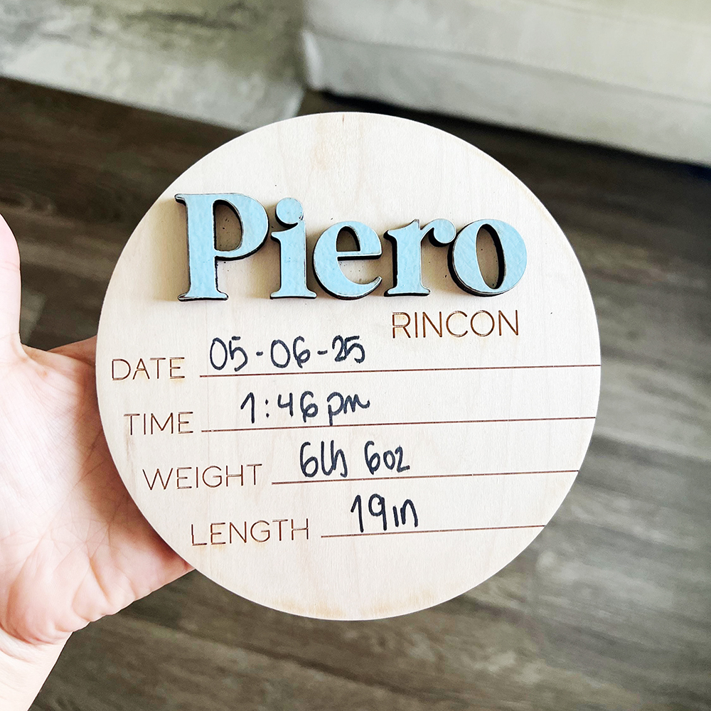 Personalized Wooden Newborn Baby Name Sign | CWBaby95