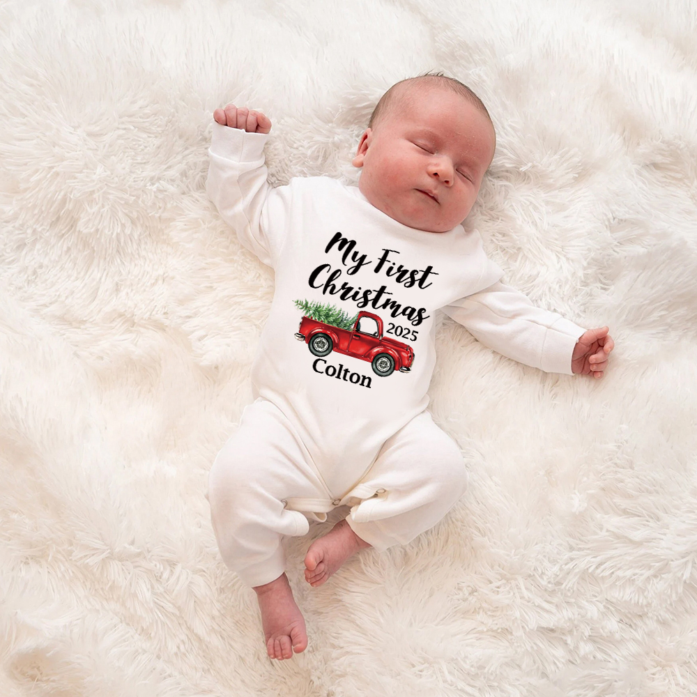 Personalized Baby 1st Christmas Ropmer and Hat Set | MCGift162